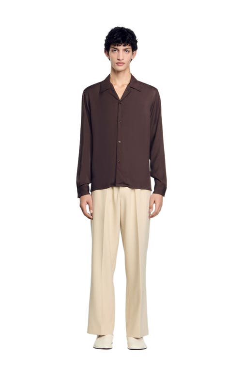 Sandro Floaty Shirt In Moka.