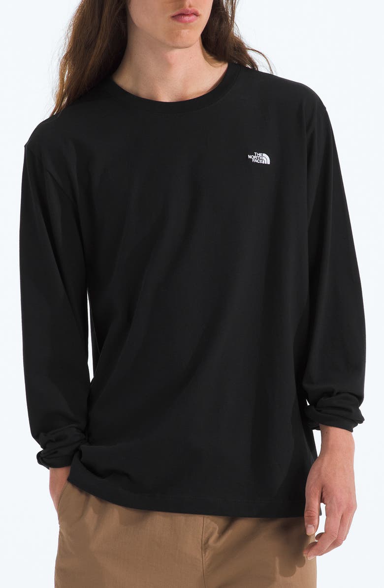 The North Face Essential Long Sleeve Cotton T-Shirt, Main, color, Tnf Black