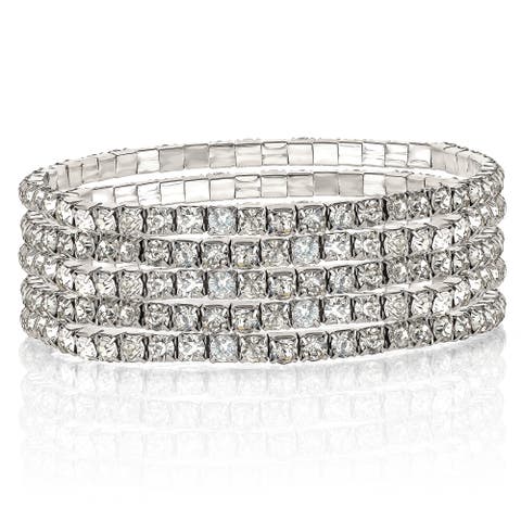 5-Piece Rhinestone Bracelet Set