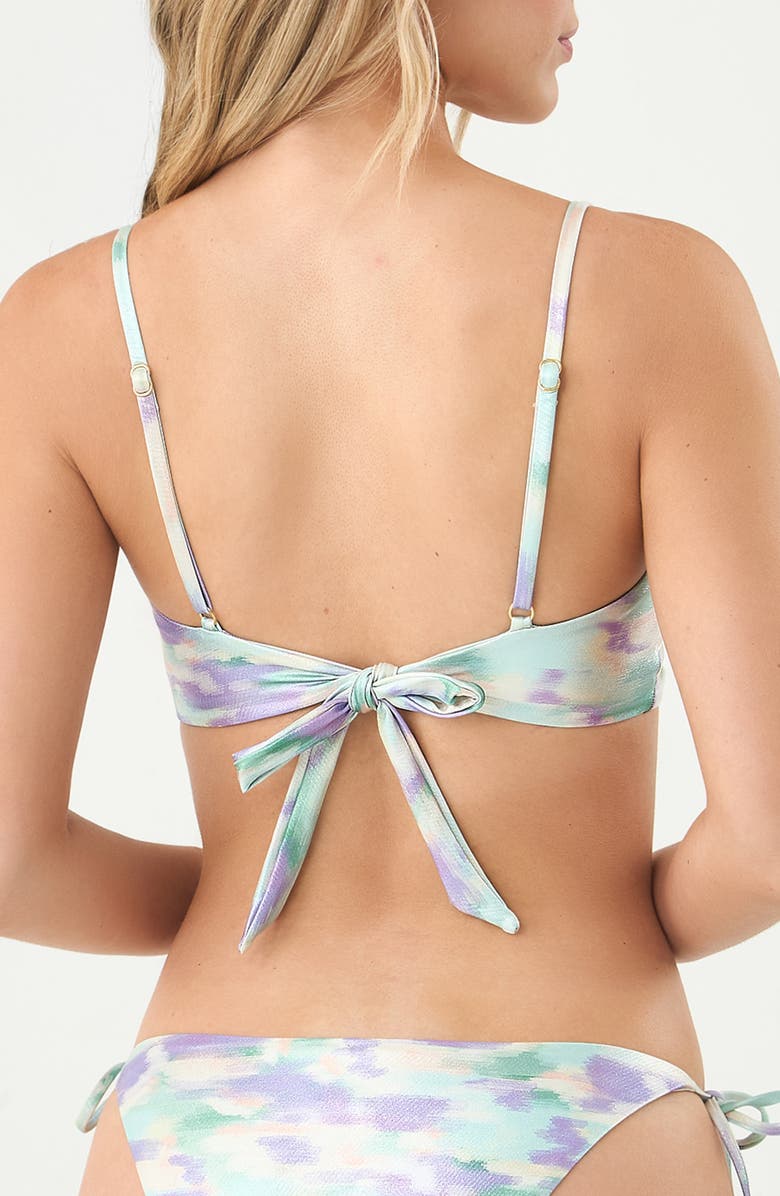 BOAMAR Charlie Metallic Twist Front Bikini Top, Alternate, color, White Multi