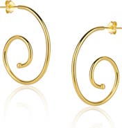 Spero London Spiral Sterling Silver Stud Earrings