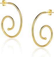 Spero London Spiral Sterling Silver Stud Earrings