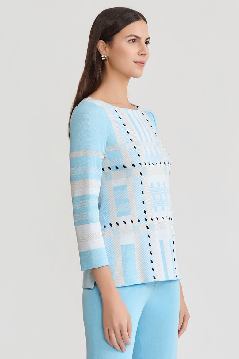 Interwoven Soft Knit Tunic, Alternate, color, Serene/White/Black