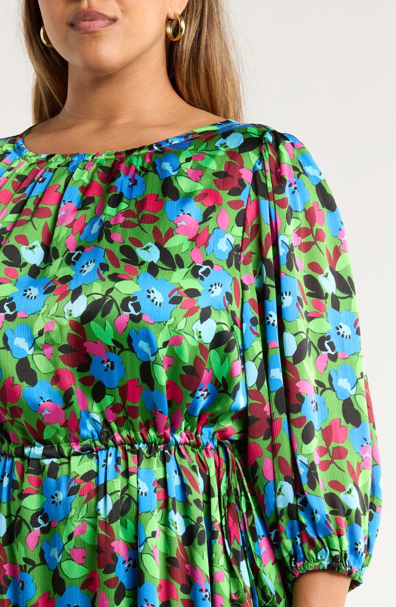 SUGARLIPS Destine Floral Print Long Sleeve Maxi Dress, Alternate, color, Green-Blue-Fuchsia