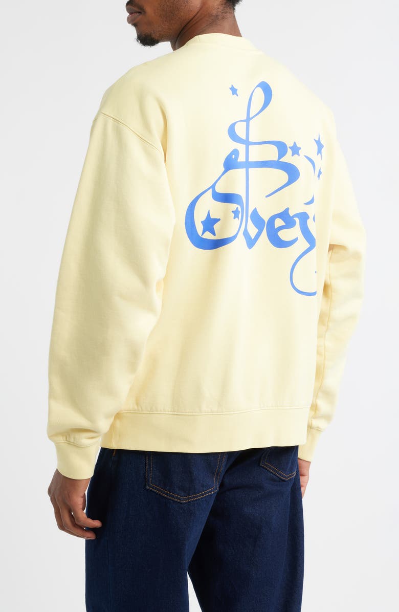 Obey Spellbound Faded Crewneck Sweatshirt, Alternate, color, Straw Faded Wash