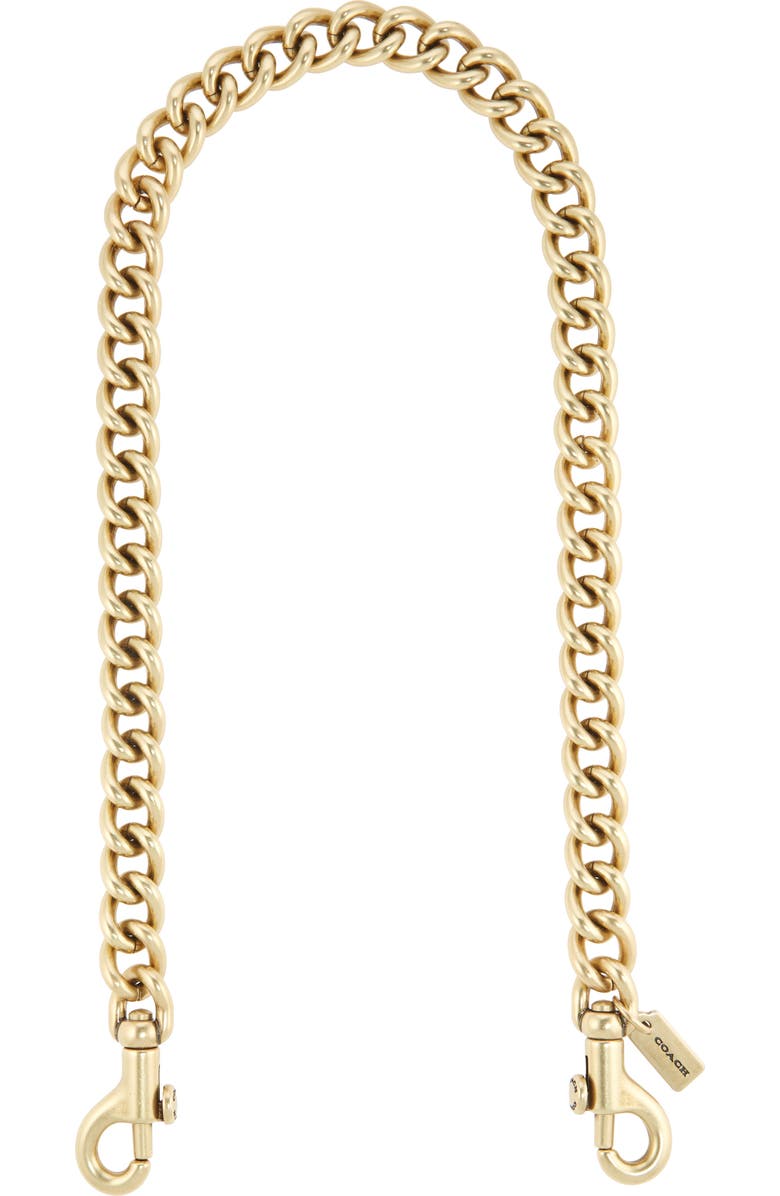 COACH Short Chunky Curb Chain Strap, Main, color, Brass