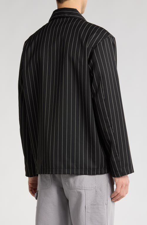Carhartt Work In Progress Seaton Pinstripe Chore Jacket In Black