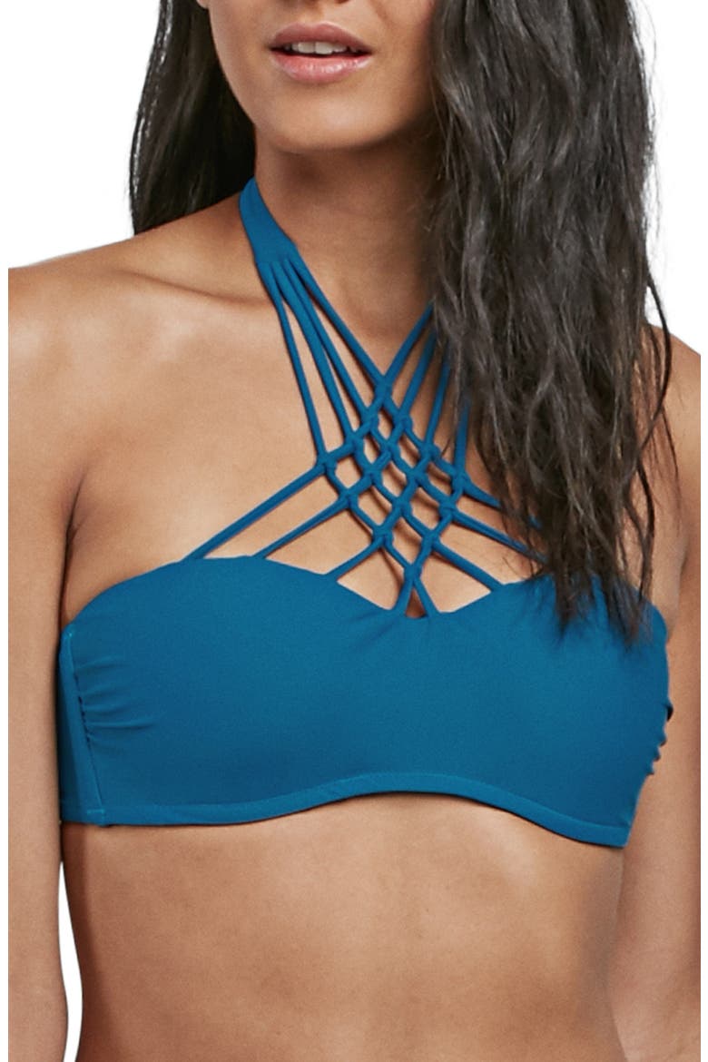 Simply Solid Bandeau Bikini Top, Main, color, OCEAN