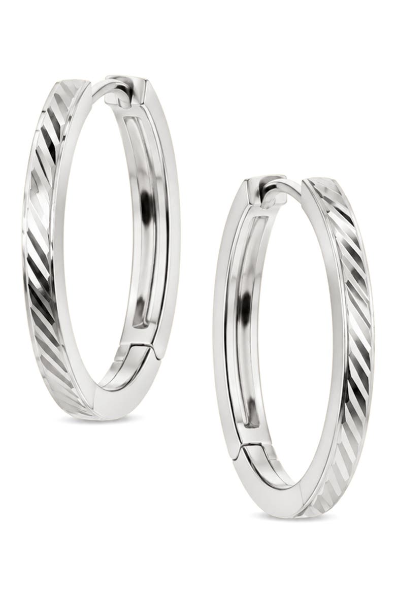 Statement Etched Hoop Earrings, Main, color, SILVER