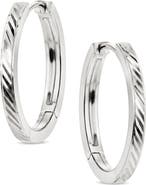 Sterling Forever Statement Etched Hoop Earrings