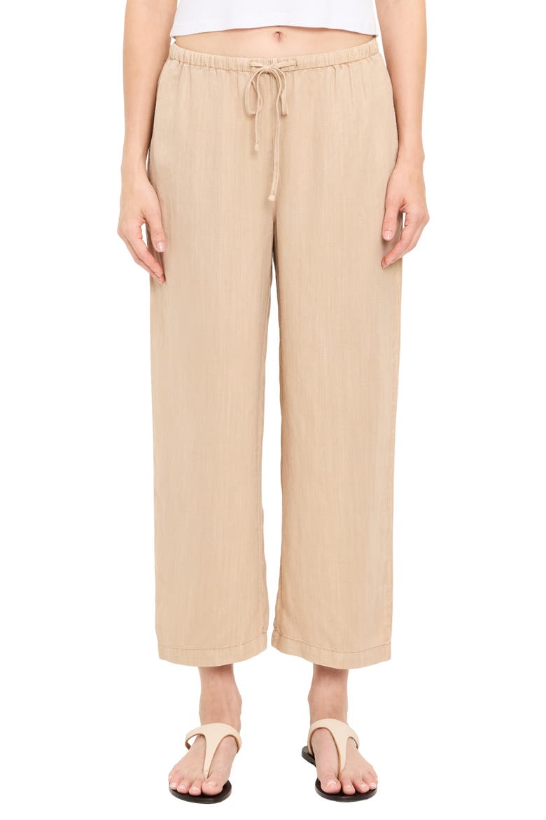 Tali Linen Blend Wide Leg Drawstring Pants, Main, color, MACADAMIA