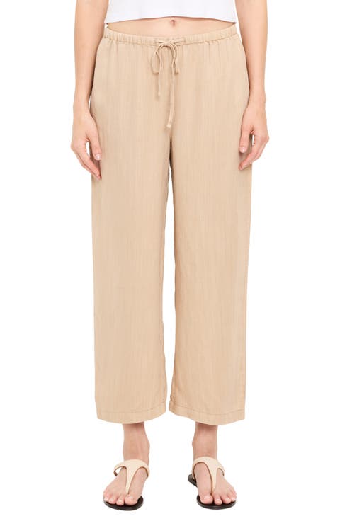 Tali Linen Blend Wide Leg Drawstring Pants