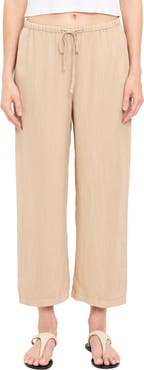 Michael Stars Tali Linen Blend Wide Leg Drawstring Pants