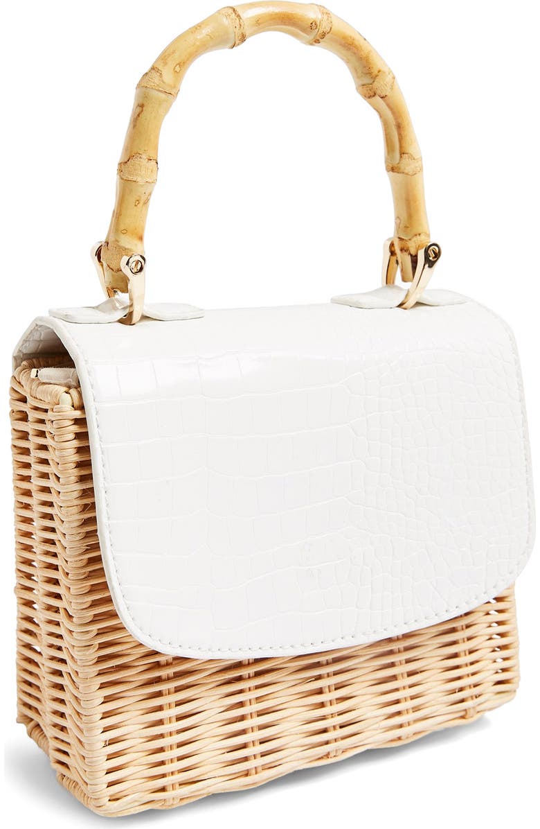 Topshop Boxy Woven Straw Shoulder Bag, Alternate, color,