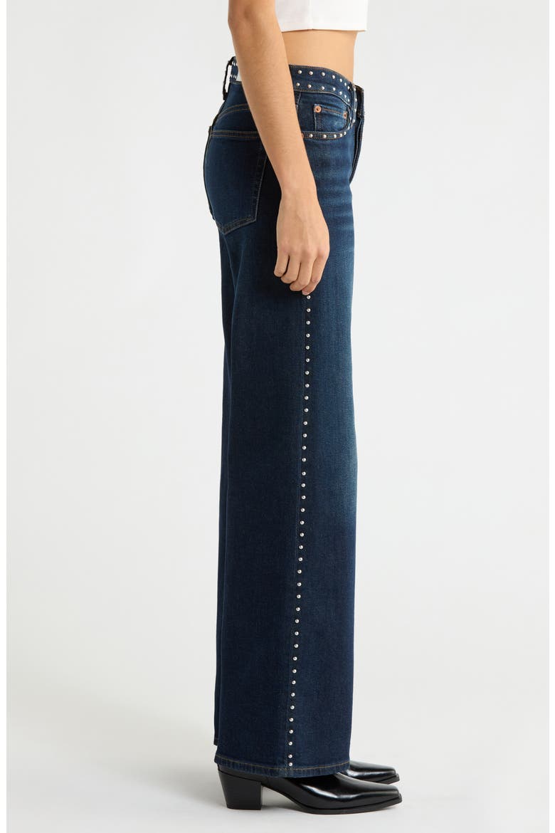 Studded Wide Leg Jeans, Alternate, color, BARELY WESTERN STUD