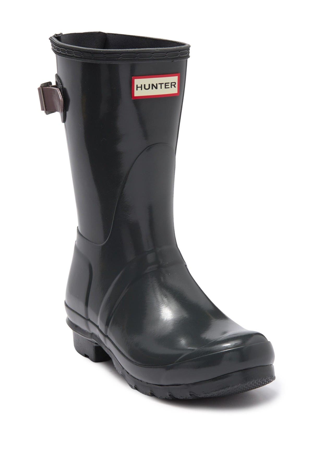 Hunter Original Short Adjustable Back Gloss Waterproof Rain Boot, Main, color, 