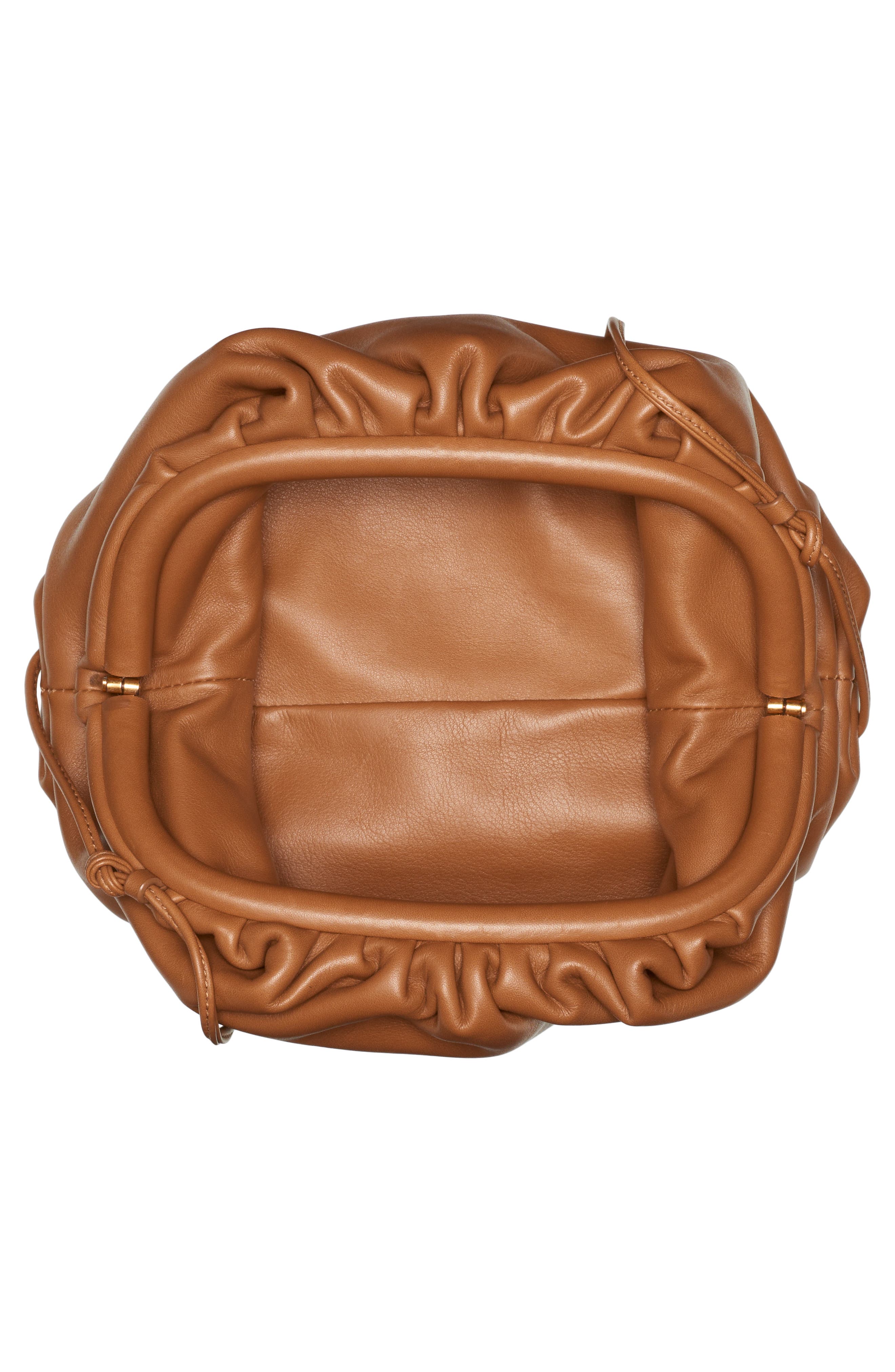 Bottega Veneta The Mini Pouch Leather Clutch, Alternate, color, Cammello/ Gold