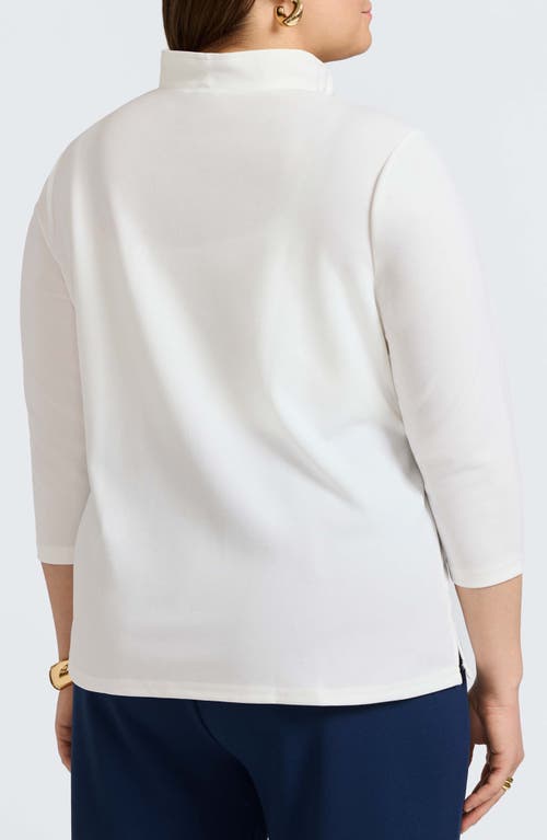 Foxcroft Tammy Crepe Top In Ecru