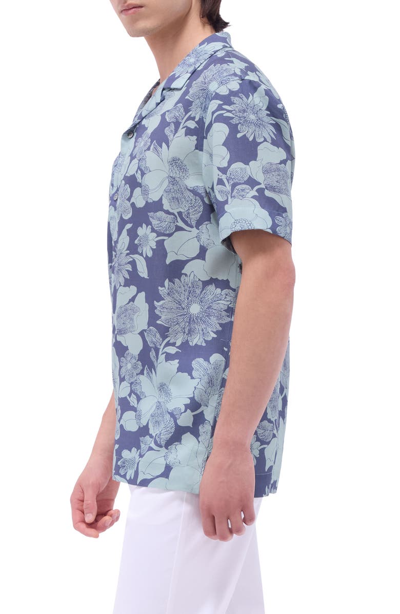 Bugatchi Jackson Floral Lyocell Camp Shirt, Alternate, color, Mint
