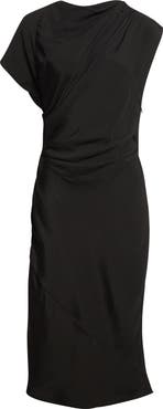 Proenza Schouler Hallie Hammered Viscose Asymmetric Hem Dress