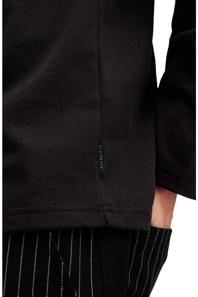 Long Sleeve Cotton T-Shirt, Alternate, color, JET BLACK
