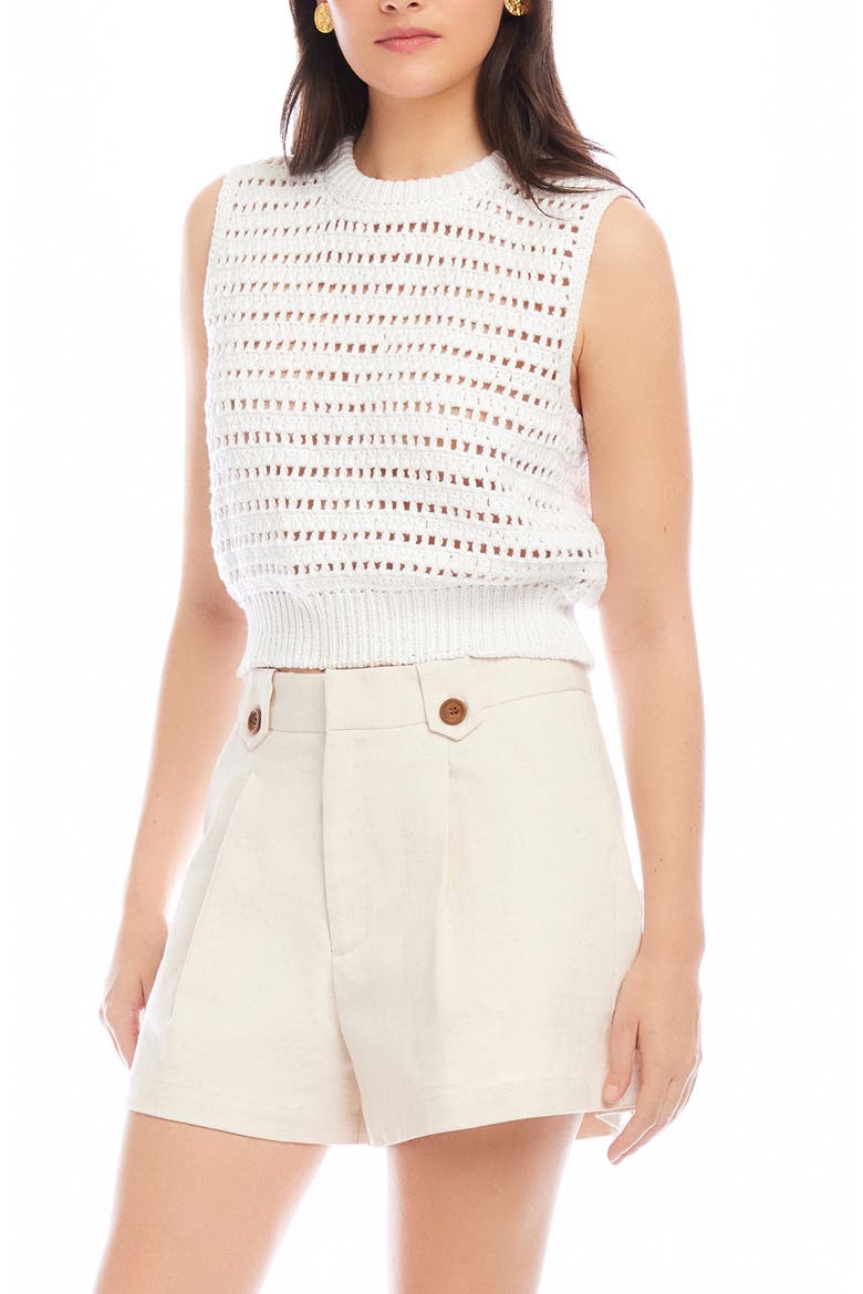 Tara Open Knit Vest, Alternate, color, OFF WHITE