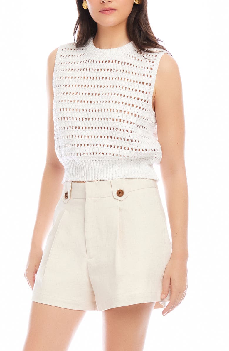 FIFTEEN TWENTY Tara Open Knit Vest, Alternate, color, Off White