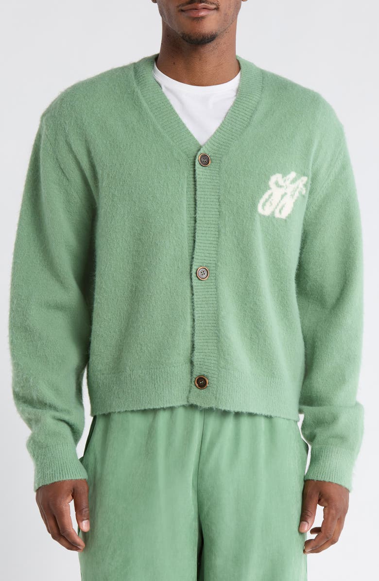 HONOR THE GIFT H Monogram Cardigan, Alternate, color, Mint