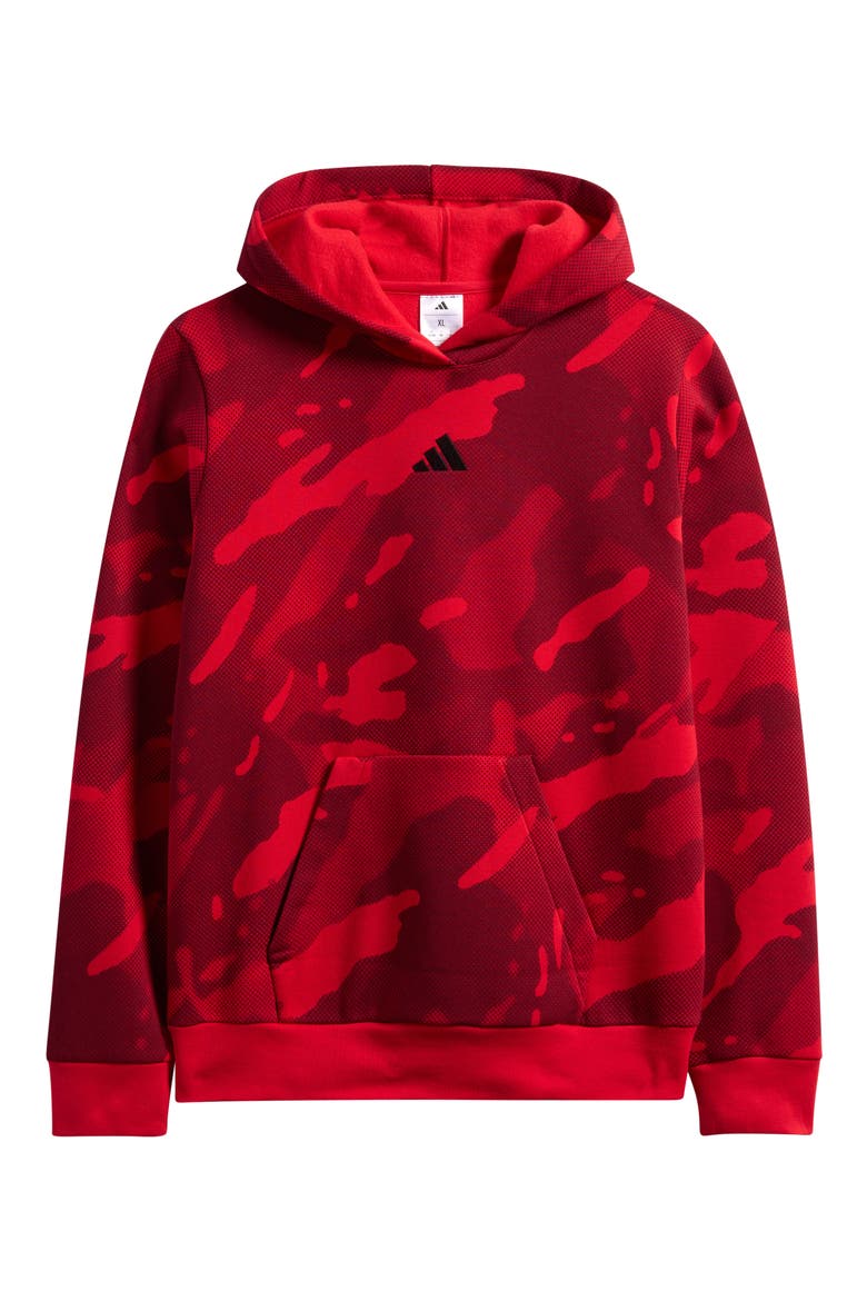 Kids' Camo Print Hoodie, Main, color, RED