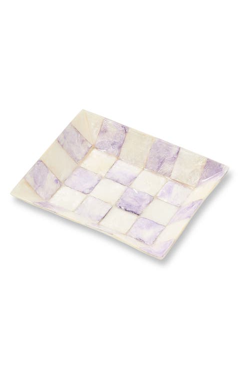 Violet Check Capiz Soap Dish
