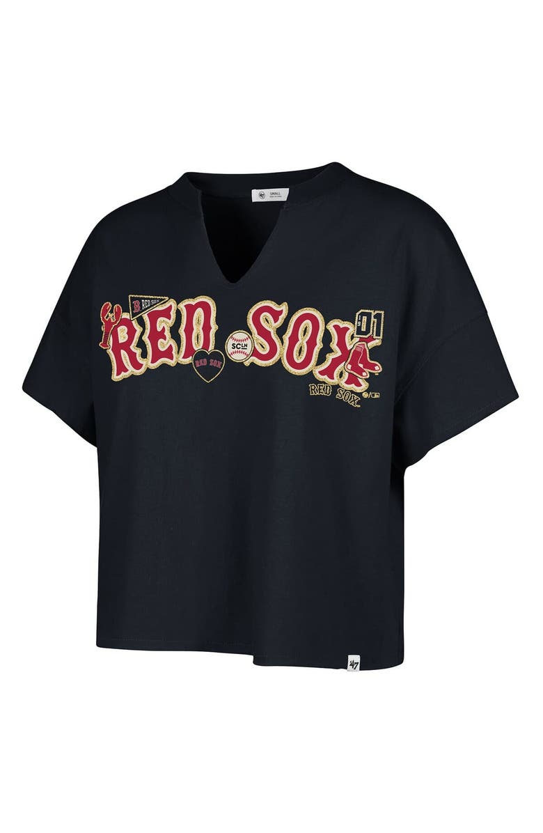 Stoney Clover Lane X '47 Women's '47 x Stoney Clover Lane Navy Boston Red Sox Oversized Notch Neck T-Shirt, Alternate, color, Navy