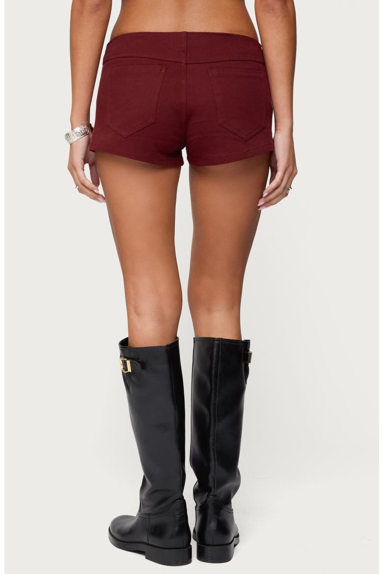 Dinah Low Rise Denim Micro Shorts, Alternate, color, BURGUNDY