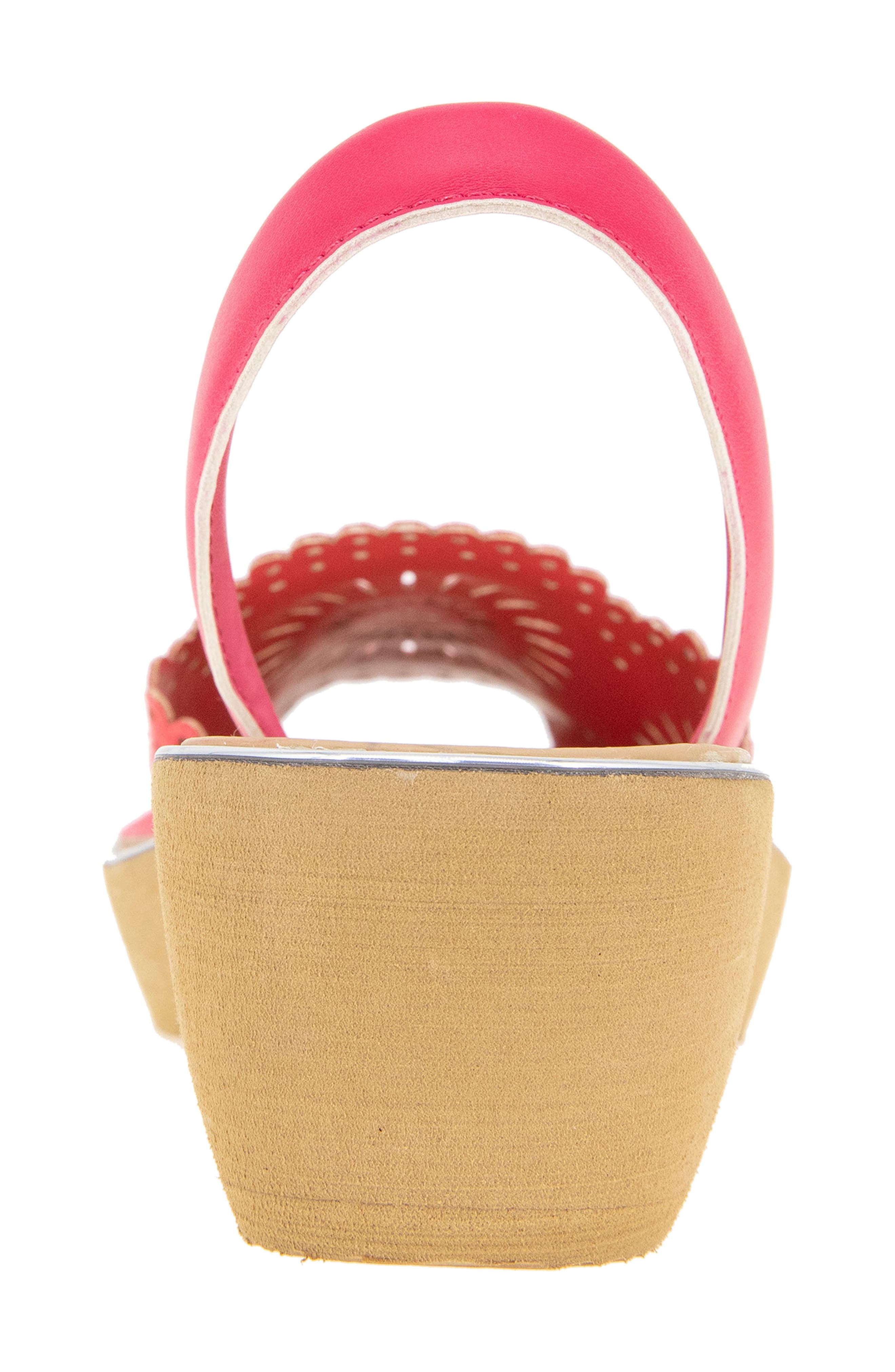 Fine Glass Foil Laser Wedge Sandal, Alternate, color, GERANIUM MICRO
