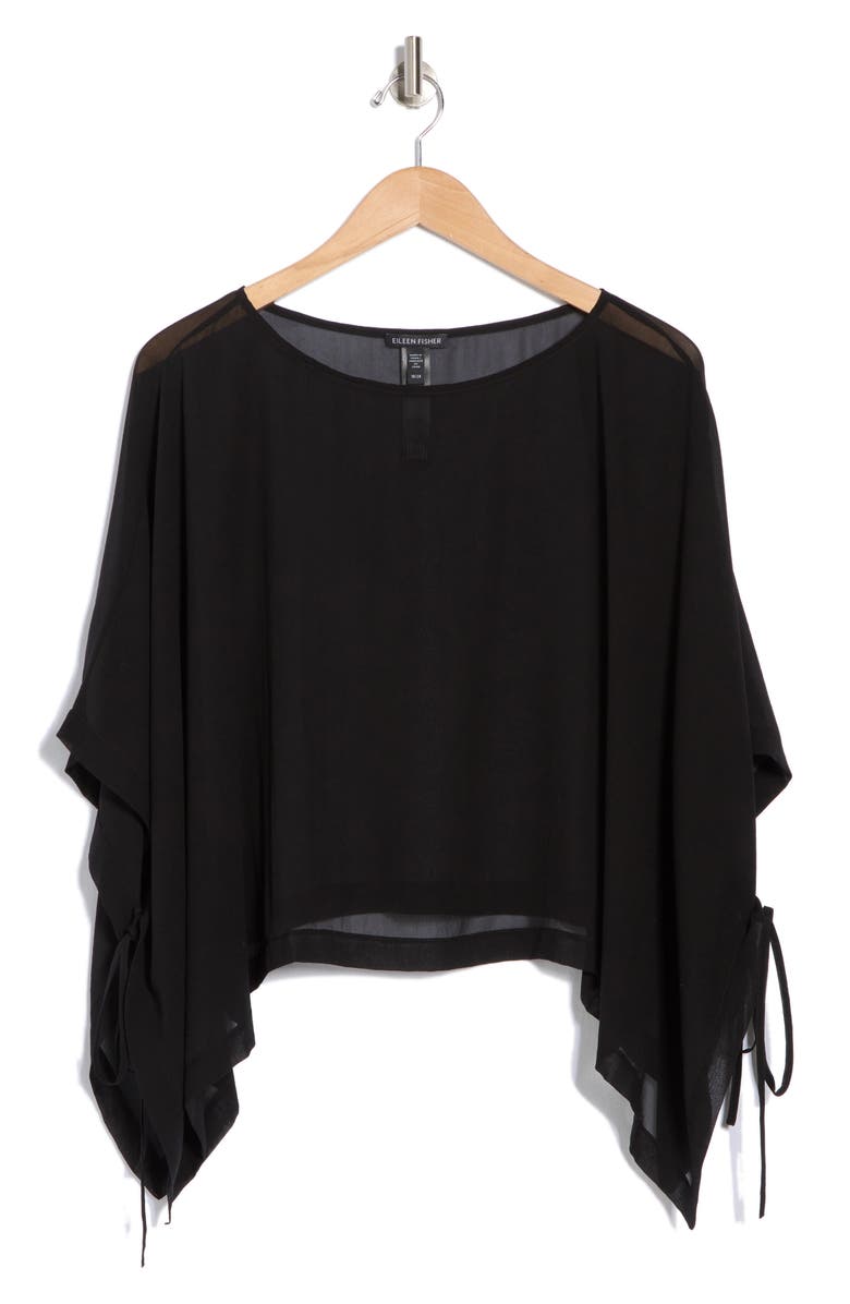 Eileen Fisher Silk Georgette Poncho, Alternate, color, 