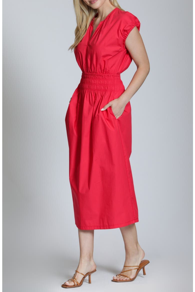 A-Line Midi Dress, Alternate, color, RED