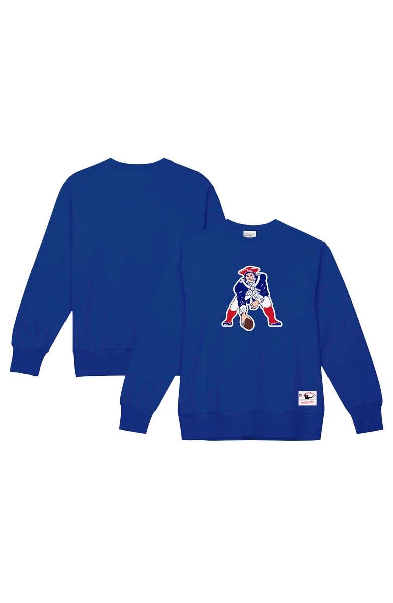 Mitchell & Ness Men's Mitchell & Ness Navy New England Patriots Basic Fleece Pullover Sweatshirt, Main, color, Navy