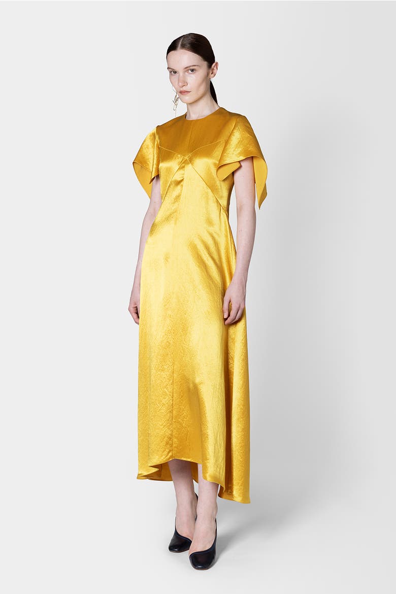 Sola Textured Satin Maxi Dress, Alternate, color, Maravilla