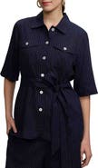 Foxcroft Estela Stripe Linen Blend Jacket
