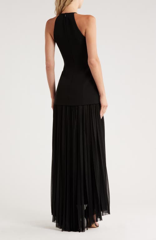 A.l.c Lana Crepe And Pleated Chiffon Maxi Dress In Black