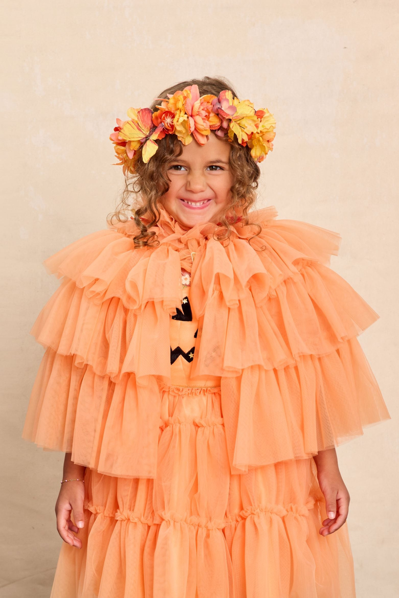 Tulle Cape for Girls, Alternate, color, Orange