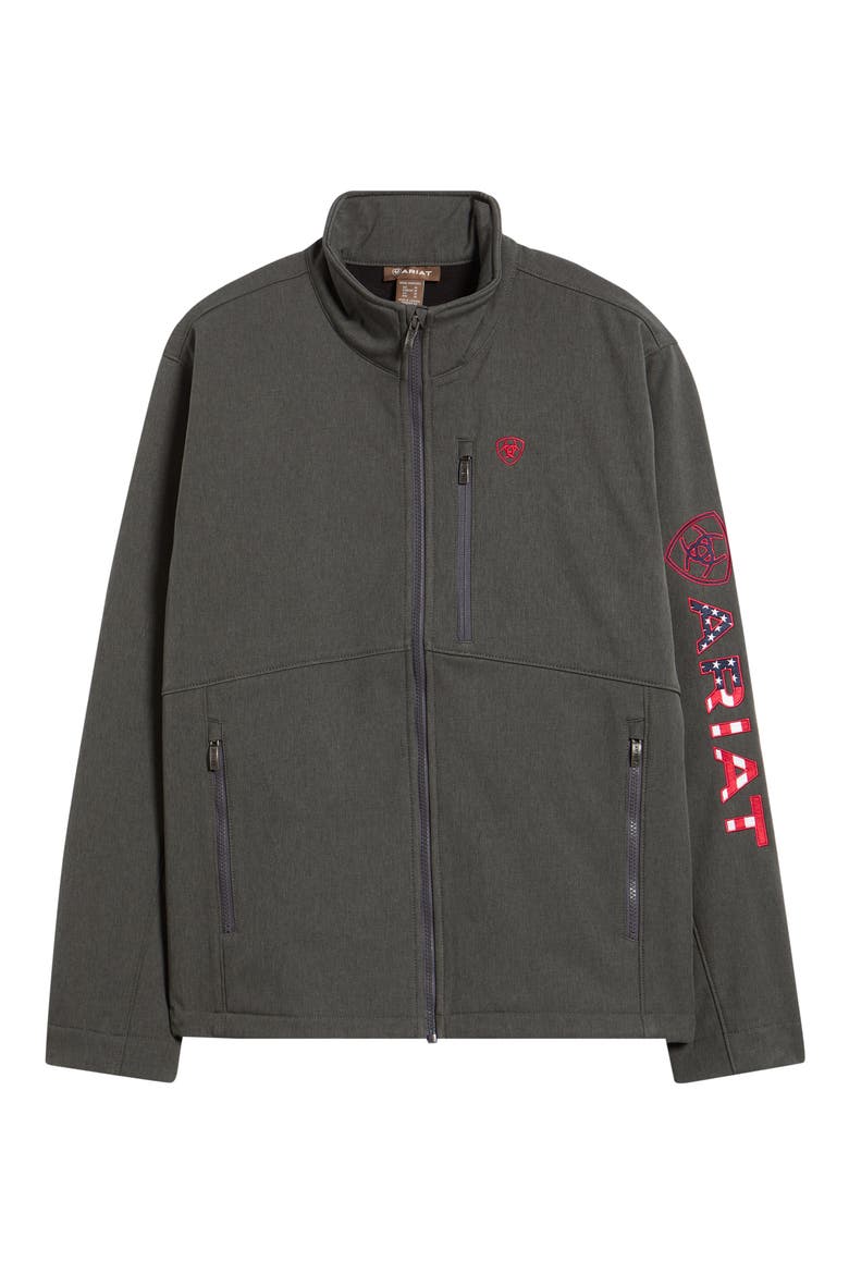 Logo Water Repellent Softshell Performance Jacket, Alternate, color, CHARCOAL/ AMERICANA