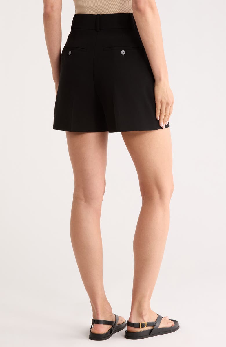 Theory High Waist Pleat Crepe Shorts, Alternate, color, Black