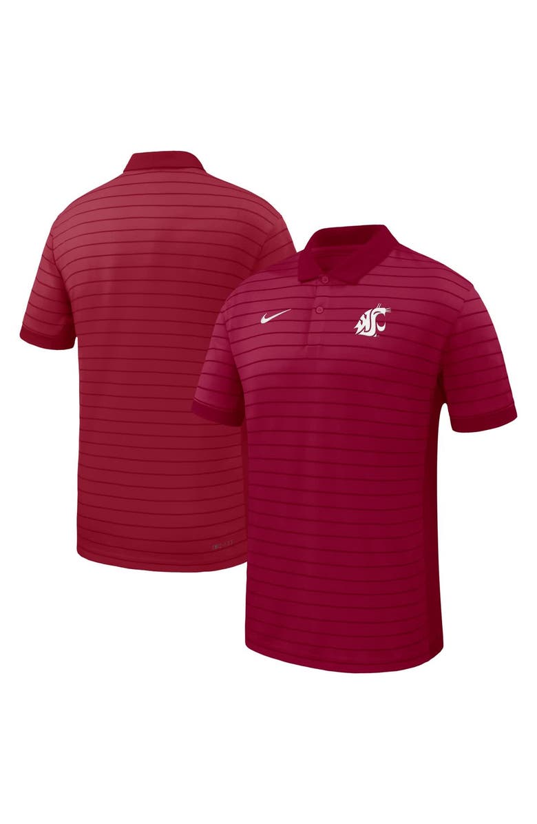 Nike Men's Nike Crimson Washington State Cougars 2025 Early Season Coaches Sideline Victory Stripe Performance Polo, Alternate, color, Crimson