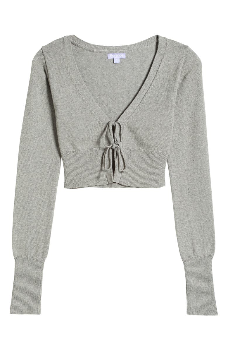 Florence by Mills Tie Front Crop Cardigan, Alternate, color, Heather Grey