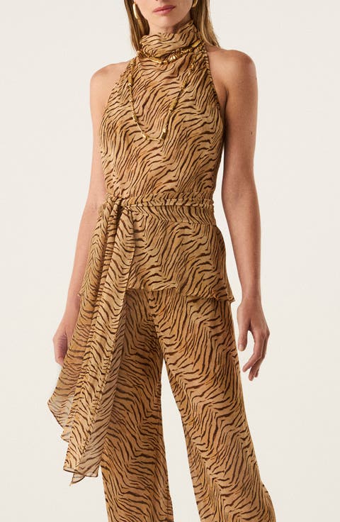 Ro Semisheer Halter Cover-Up Top