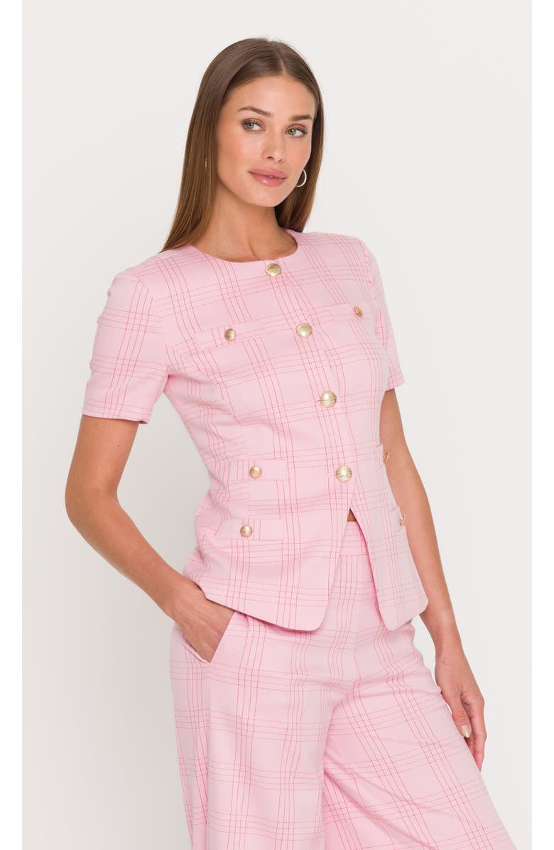 Generation Love Reyes Windowpane Suiting Jacket, Alternate, color, Pink/Red Plaid