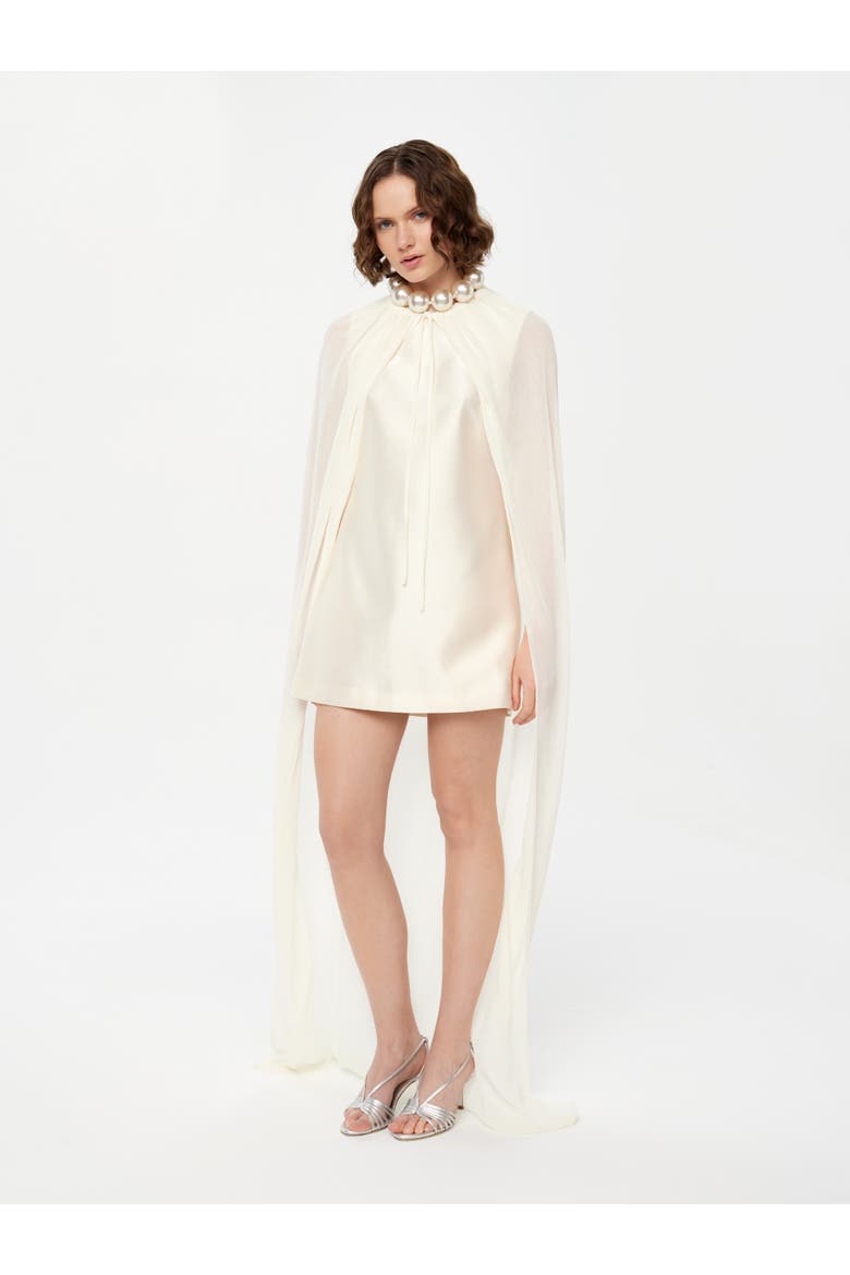 Silk Blend Bridal Mini Dress, Alternate, color, Ivory