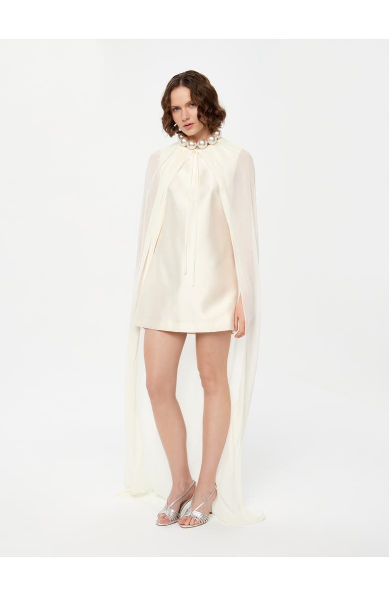 Alas Gathered Bridal Cape, Main, color, Ivory