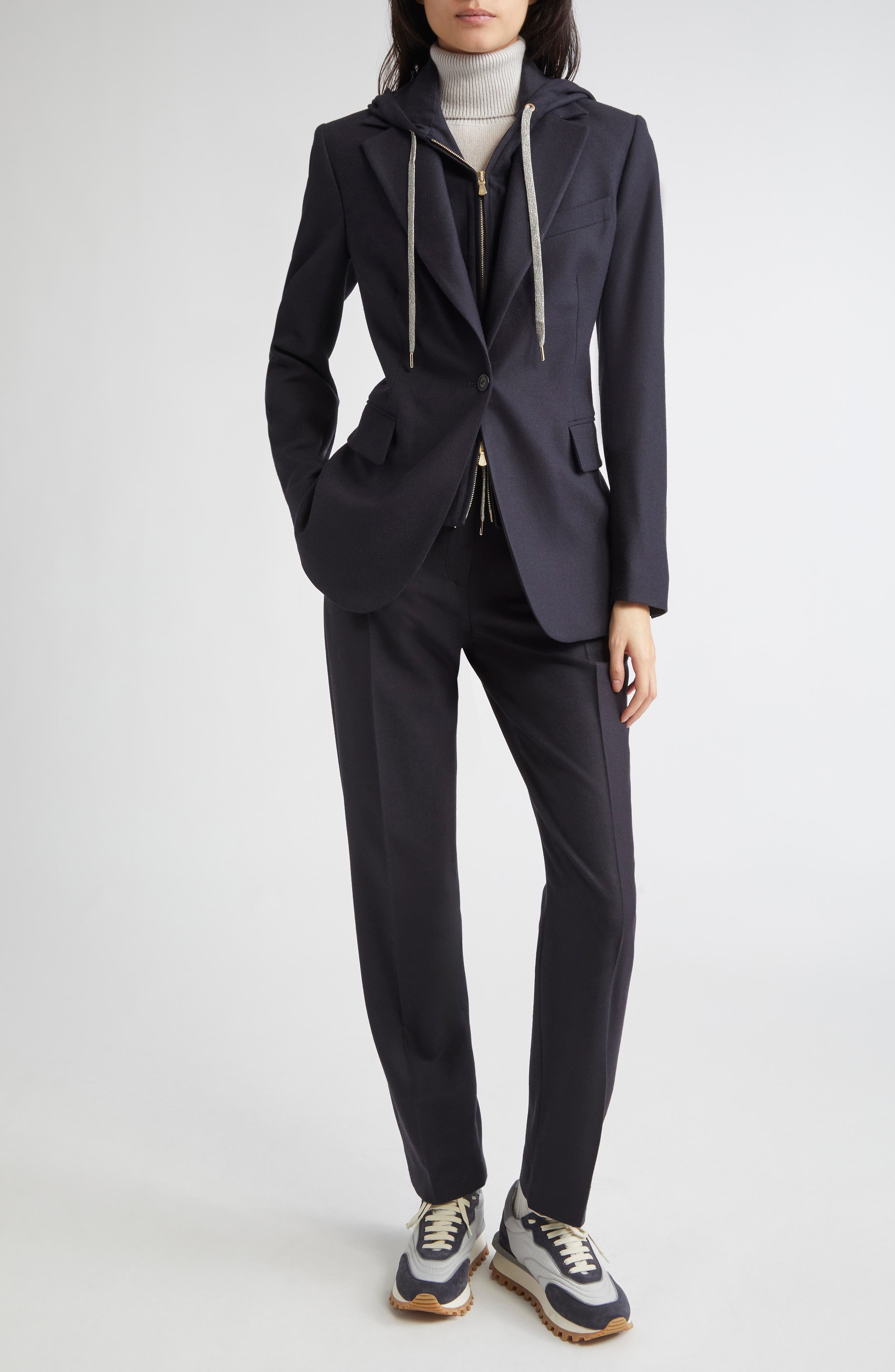 Stretch Wool Flannel Narrow Leg Pants - image 2