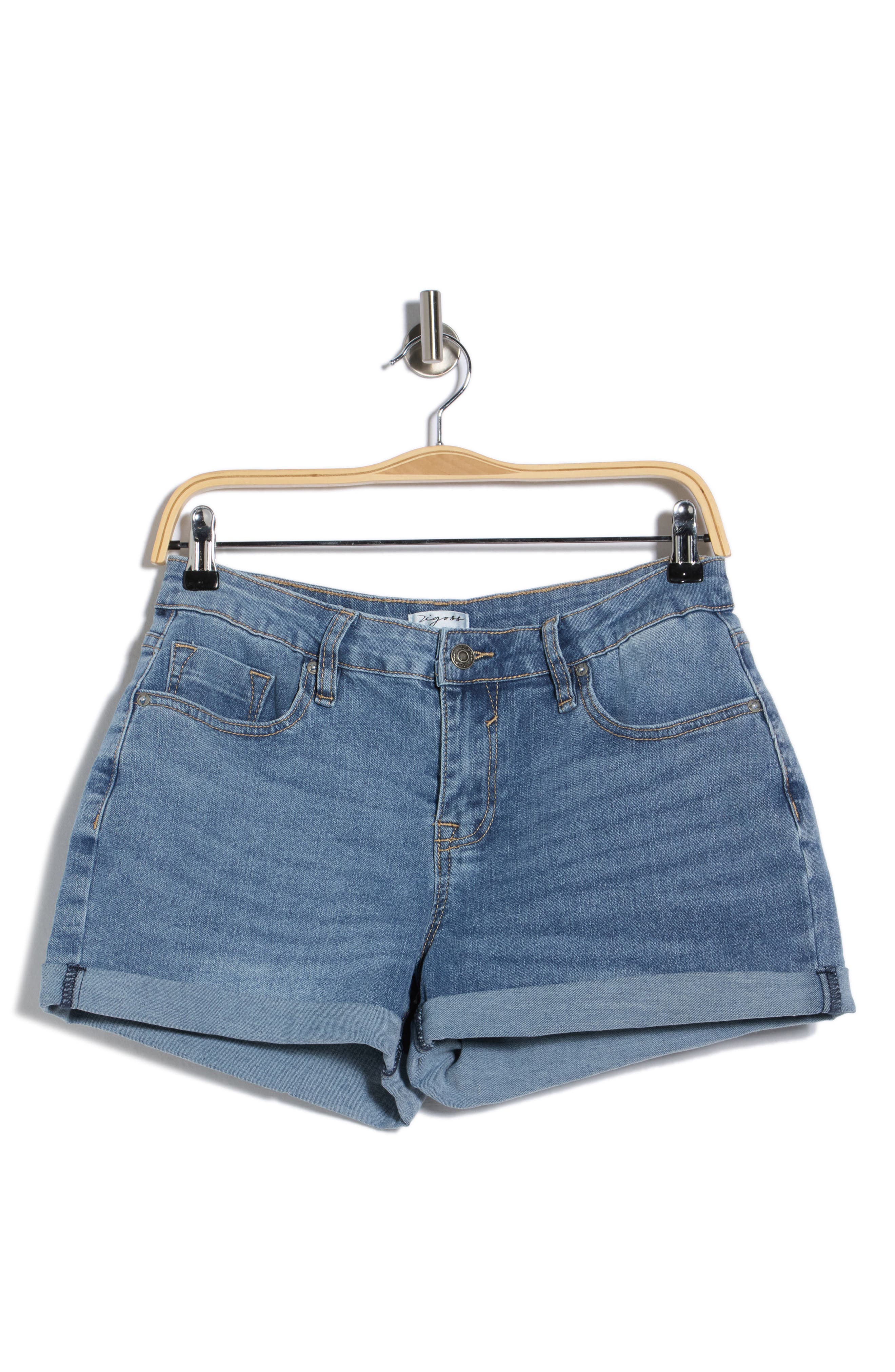 Vigoss Mid Rise Double Roll Denim Shorts